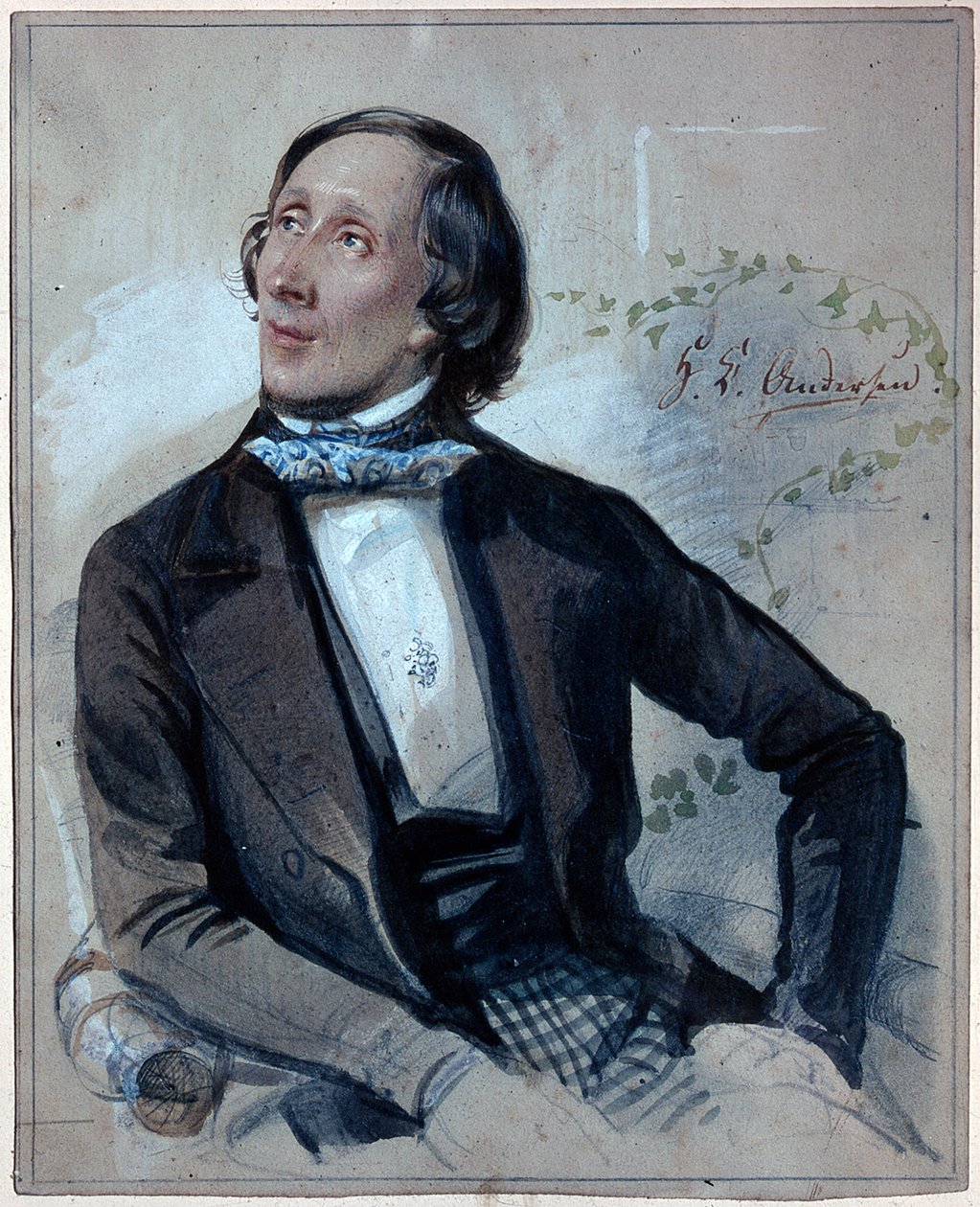 Porträt von Hans Christian Andersen (1805-1875) von Carl Hartmann