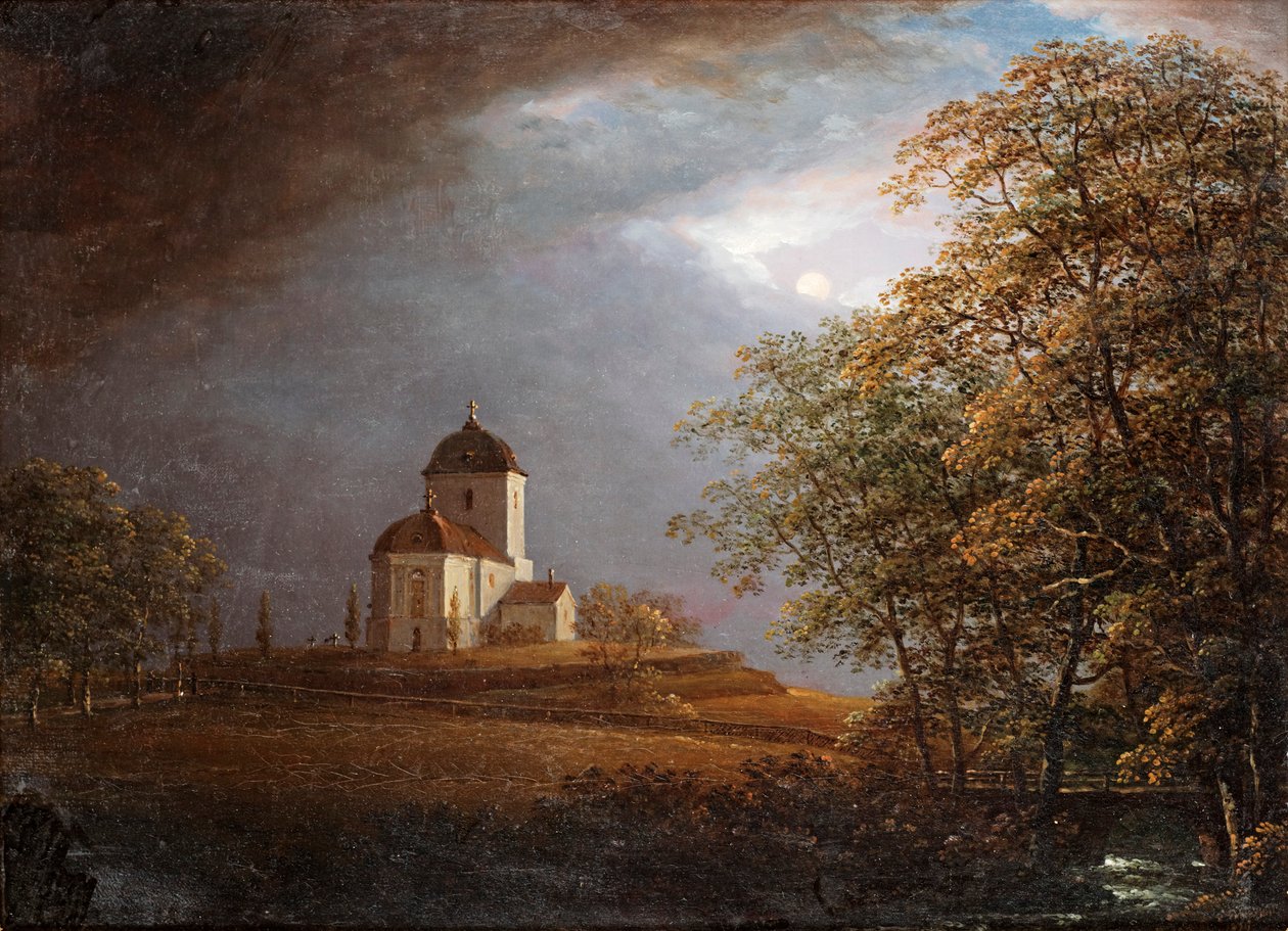 Blick von der Kirche in Andrarum von Carl Johan Fahlcrantz