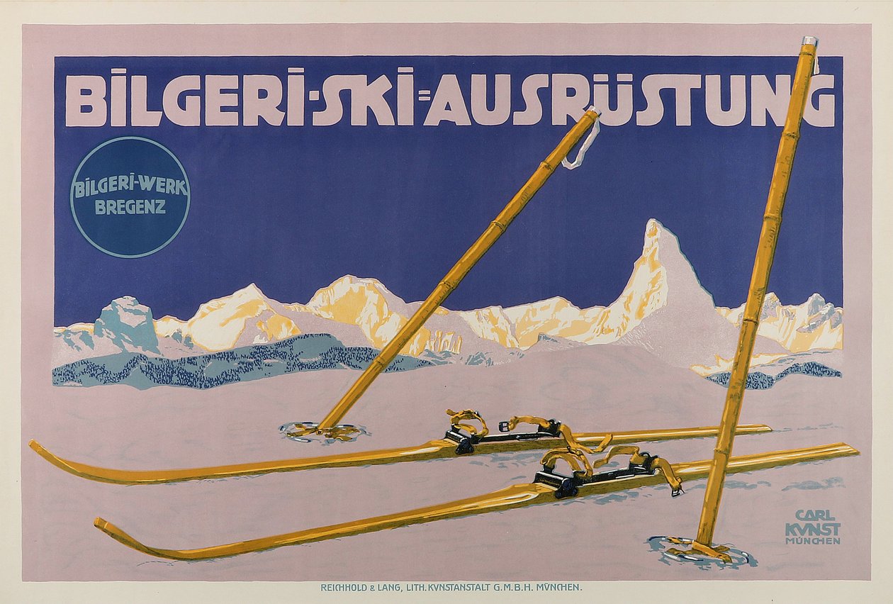 Bilgeri Skiausrüstung, ca. 1910 von Carl Kunst