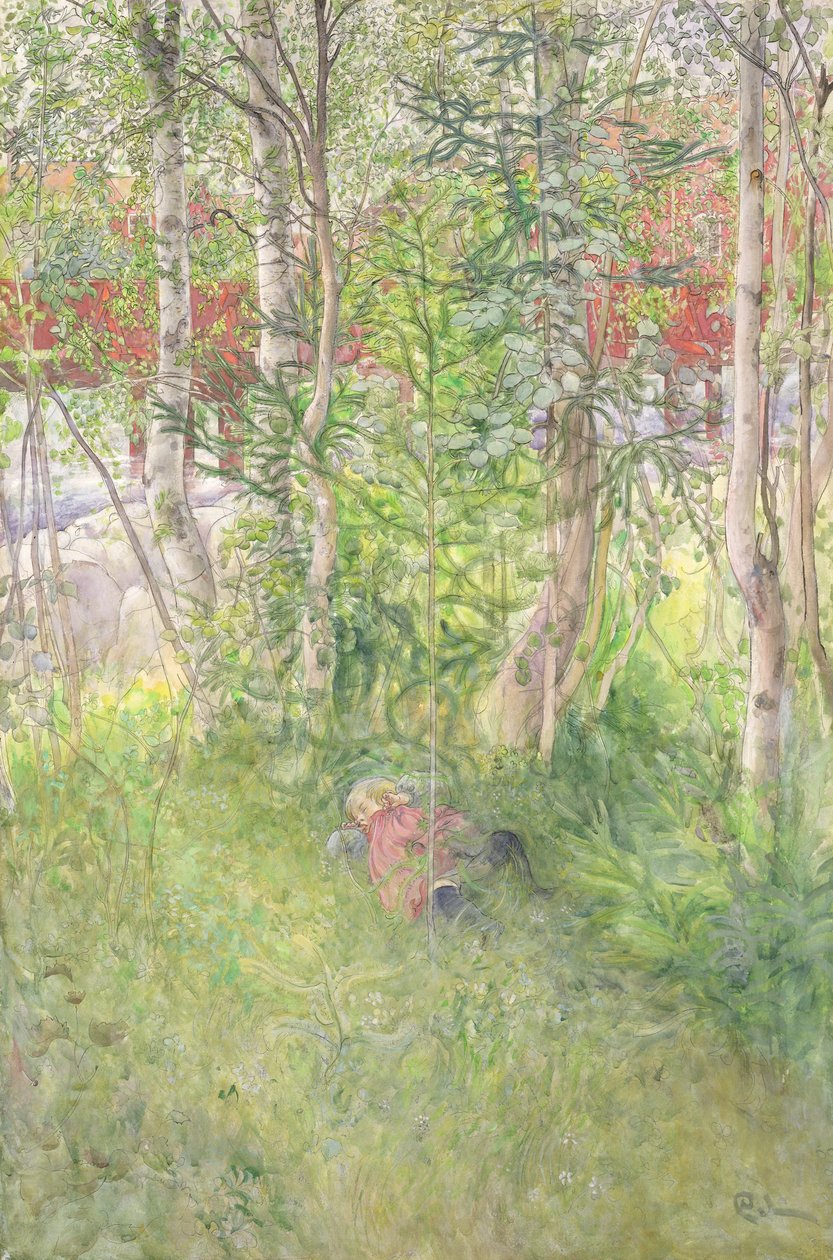 Ein Nickerchen im Freien von Carl Larsson
