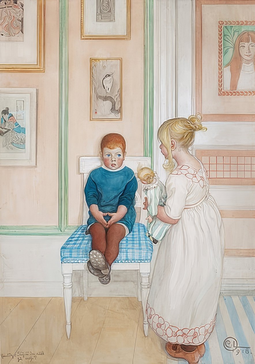 Hast du Angst vor mir? 1918 von Carl Larsson