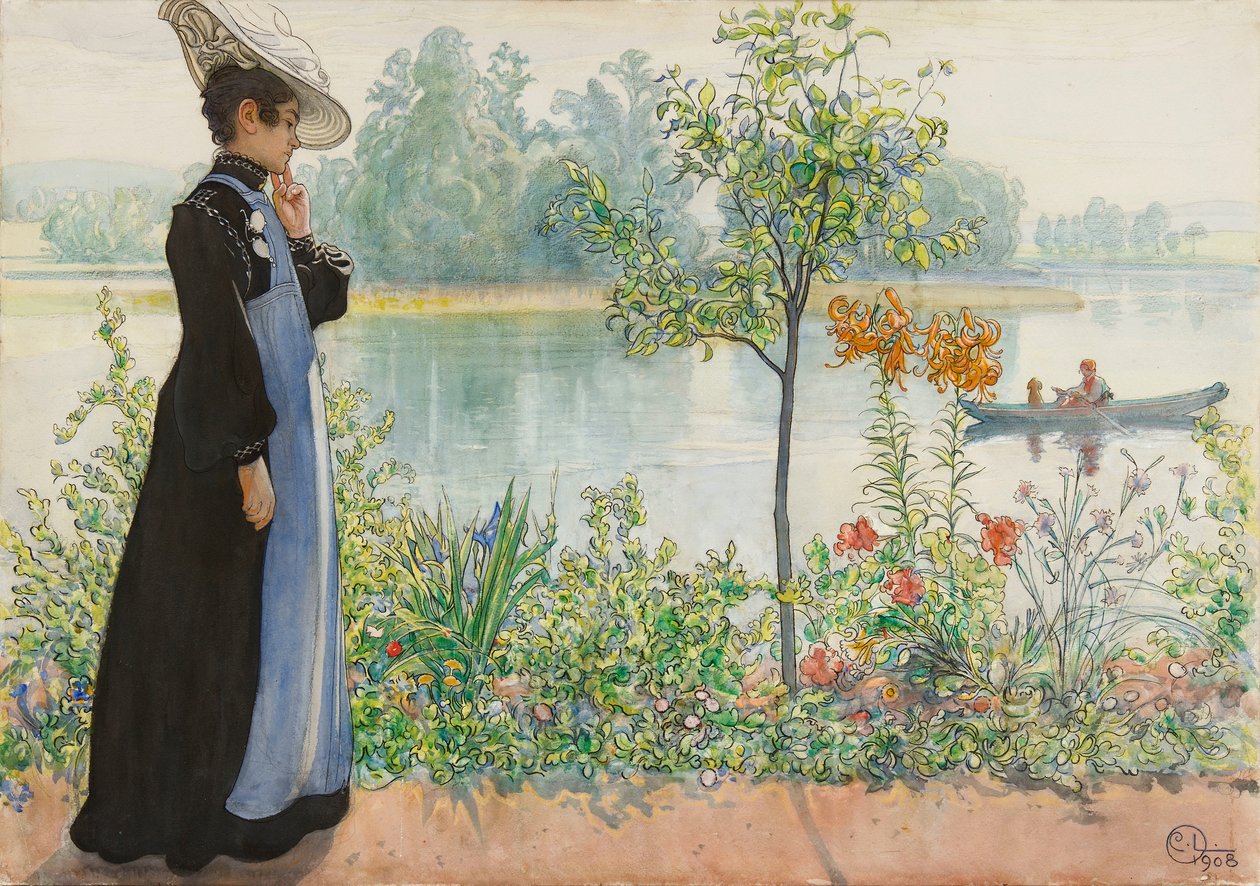 Karin am Ufer von Carl Larsson
