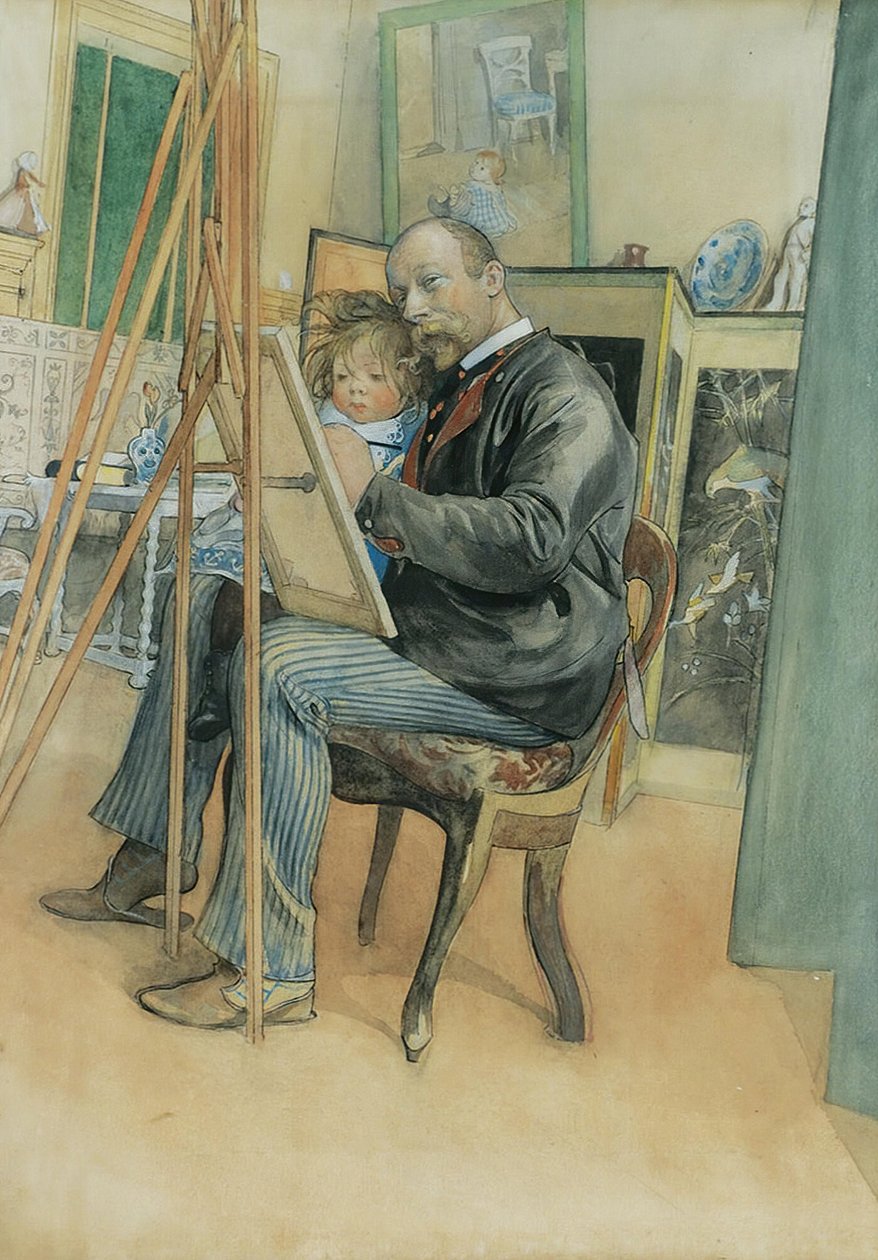 Spiegelbild mit Brita von Carl Larsson