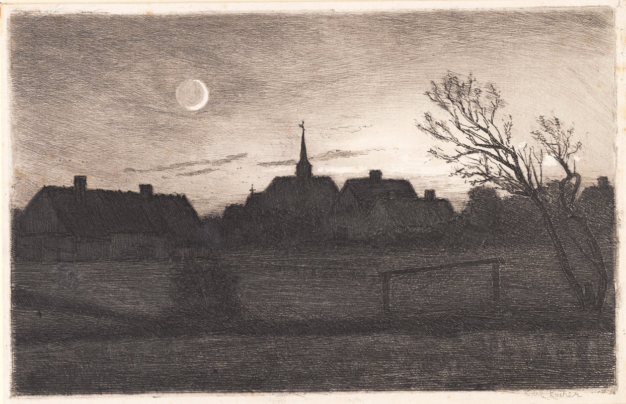 Hornbæk Kirche, Sommerabend von Carl Locher