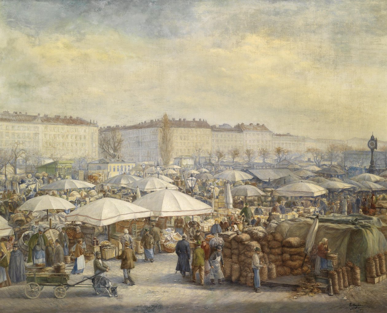 Reges Treiben am Naschmarkt (Wien) von Carl Massmann