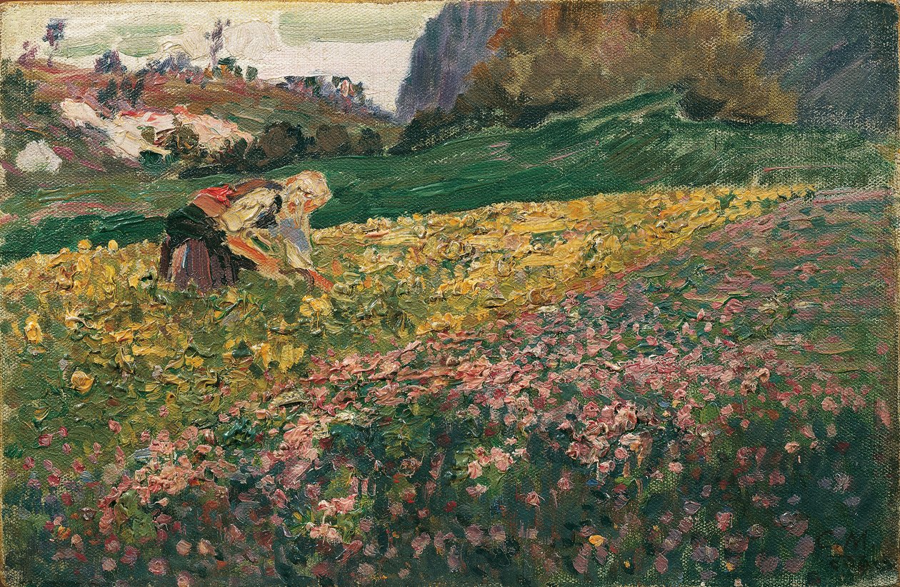 Mädchen in der Blumenwiese von Carl Moll