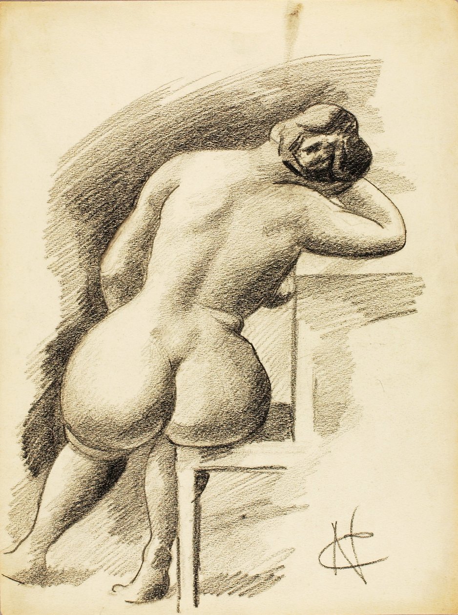 Sitzender weiblicher Akt von Carl Newman