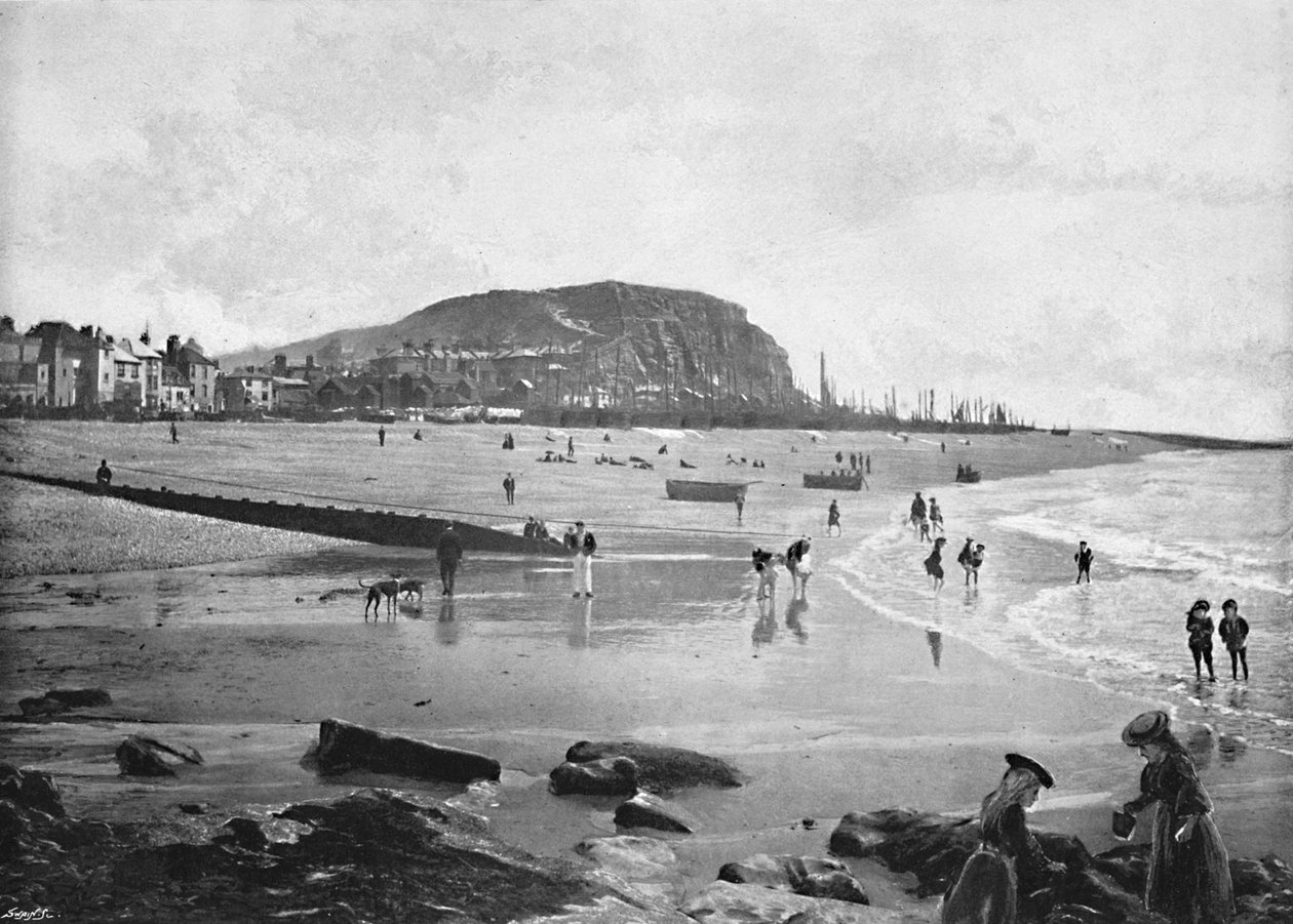 Hastings Altstadt und Strand, um 1896 von Carl Norman