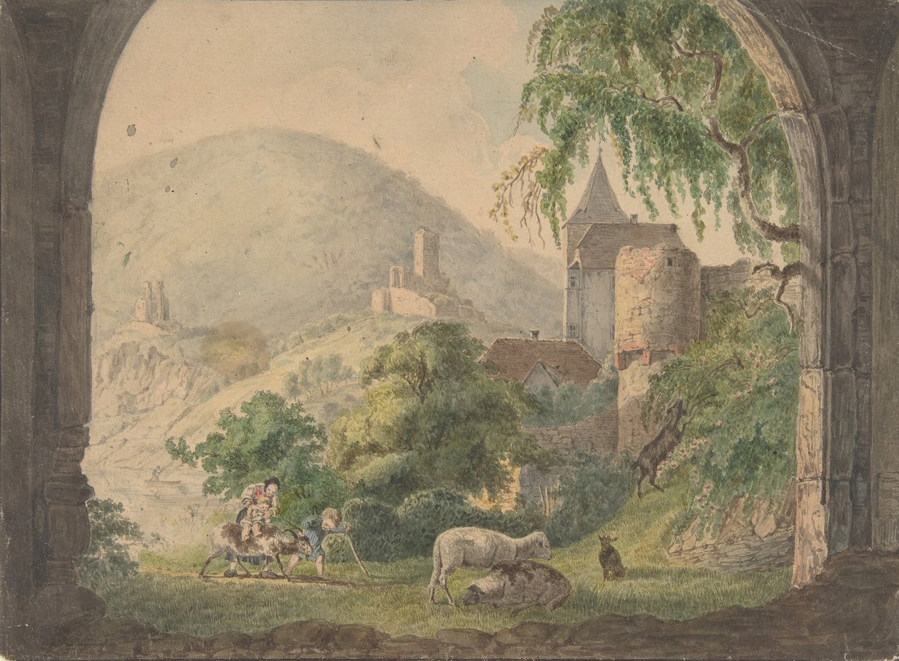 Die vier Burgen von Neckarsteinach, 1800-1818 von Carl Philipp Fohr