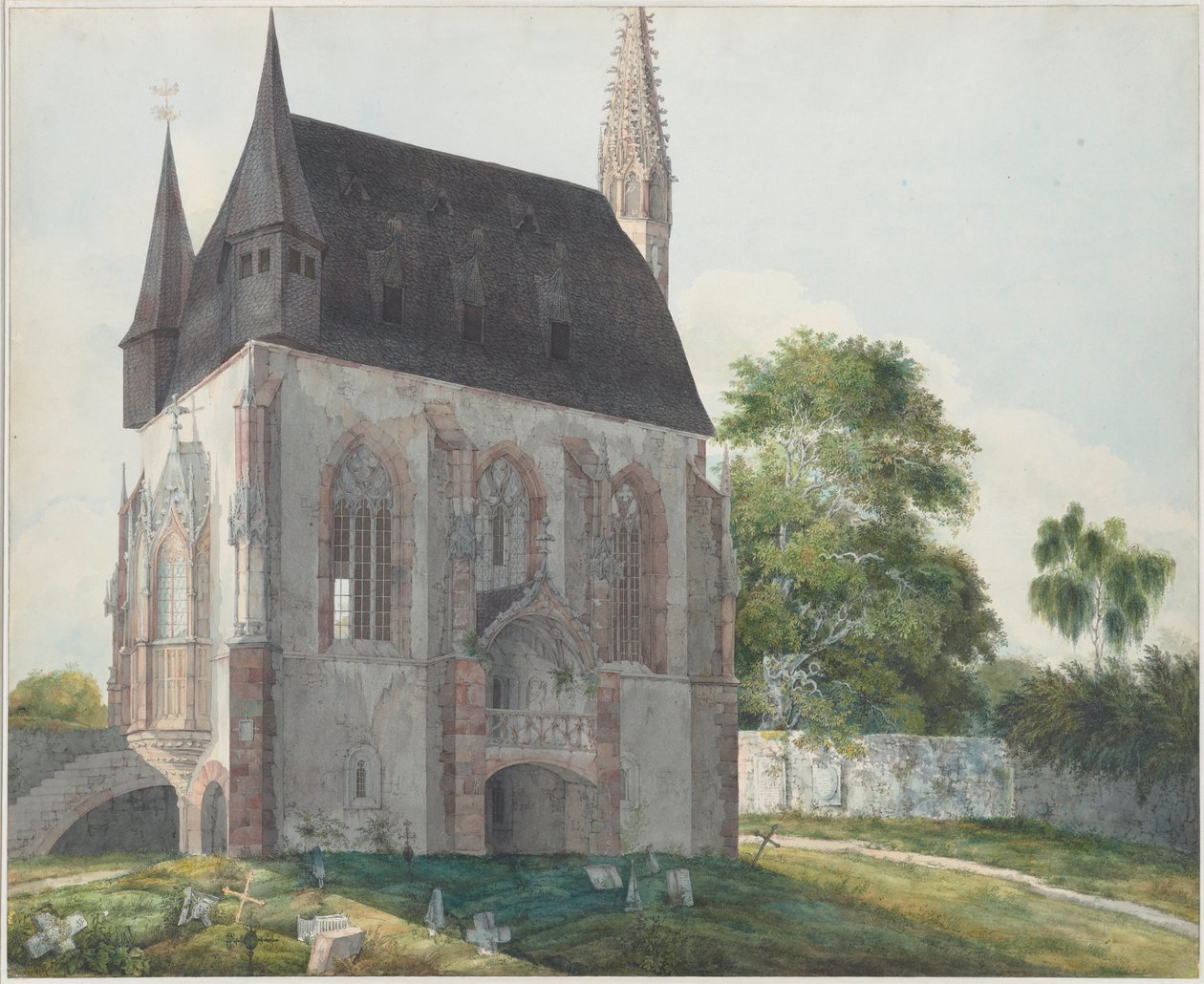 Die Totenkapelle in Kiedrich, ca. 1814 von Carl Philipp Fohr