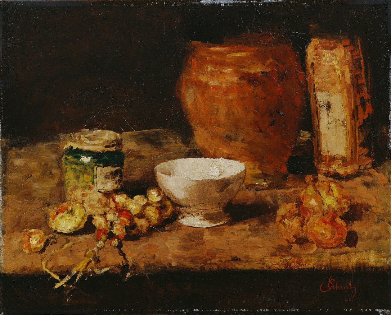 Stillleben mit weißer Schale von Carl Schuch