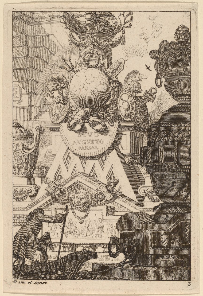 Fantasie eines antiken Trophäe für Augustus von Carl Schütz