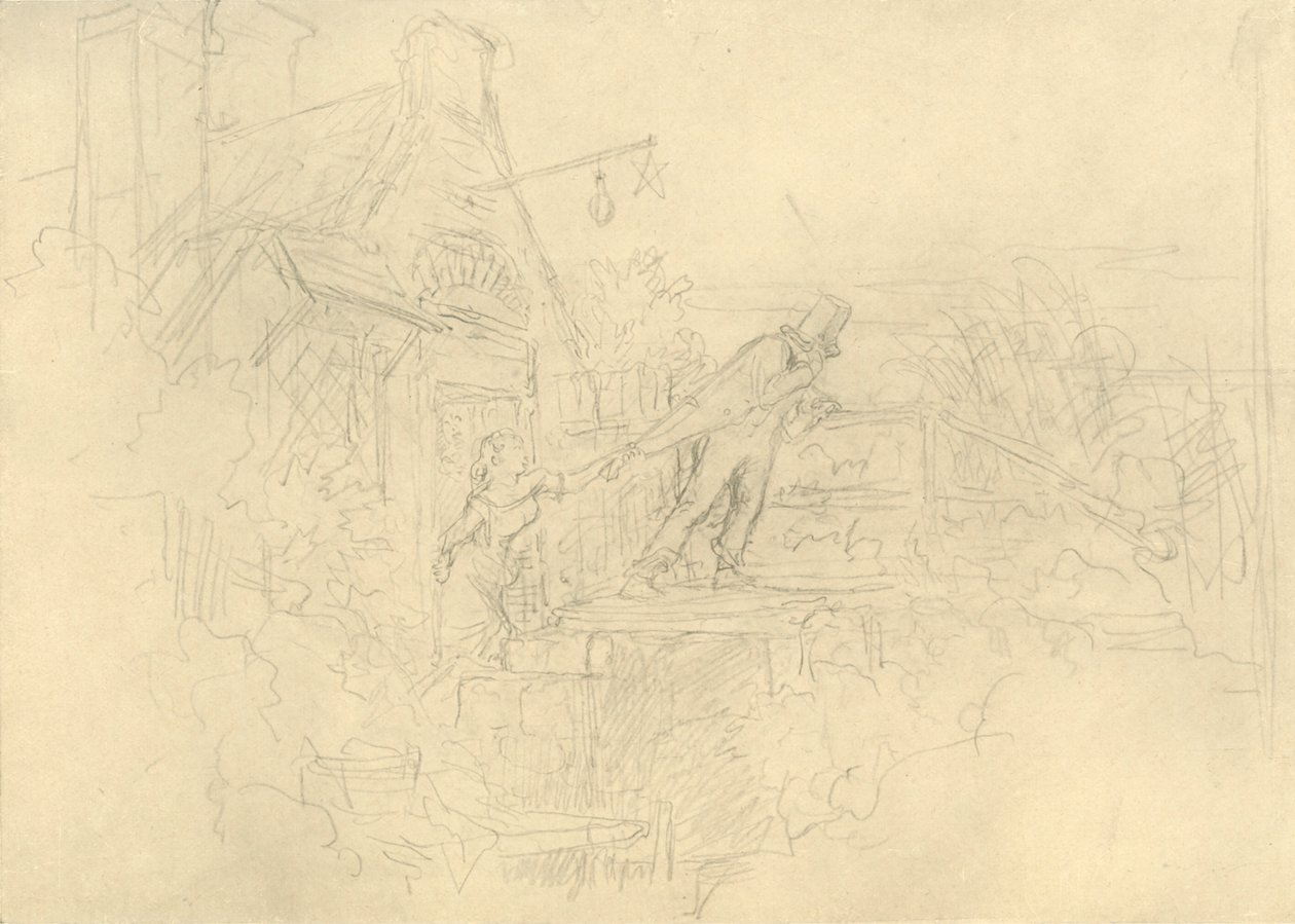 Der Zechpreller, Mitte bis Ende des 19. Jahrhunderts von Carl Spitzweg