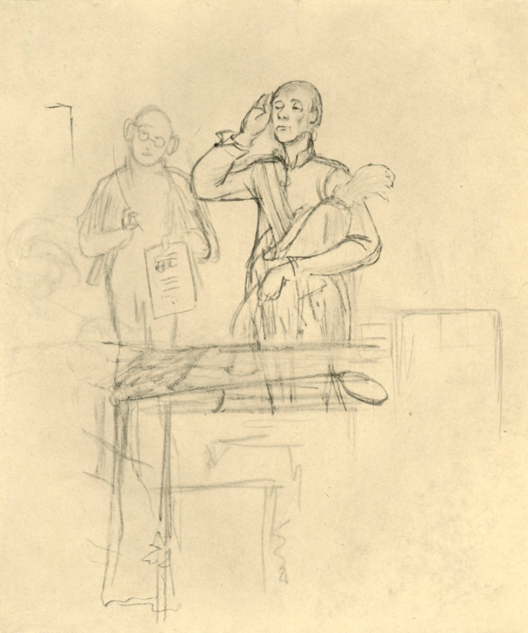 Die Meldung, Mitte-Ende 19. Jahrhundert, ca. 1924 von Carl Spitzweg