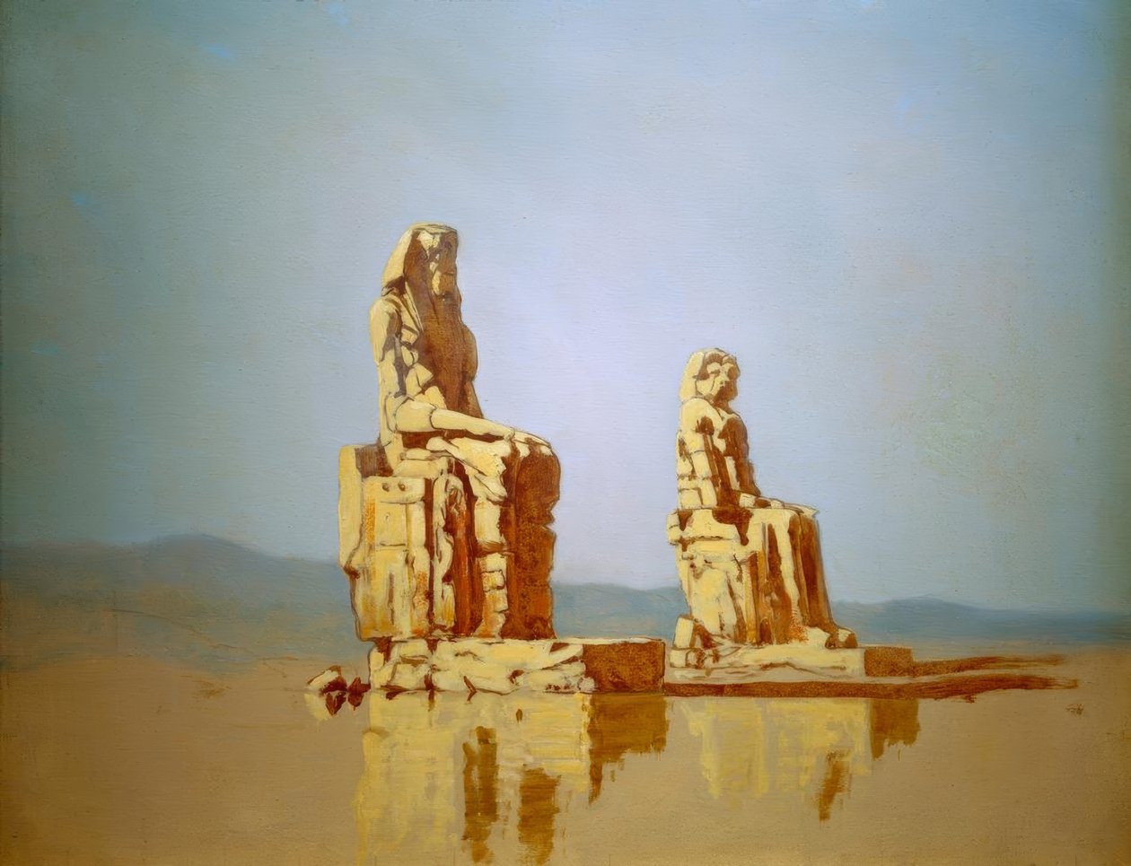 Die Memnon-Kolosse in Ägypten von Carl Spitzweg