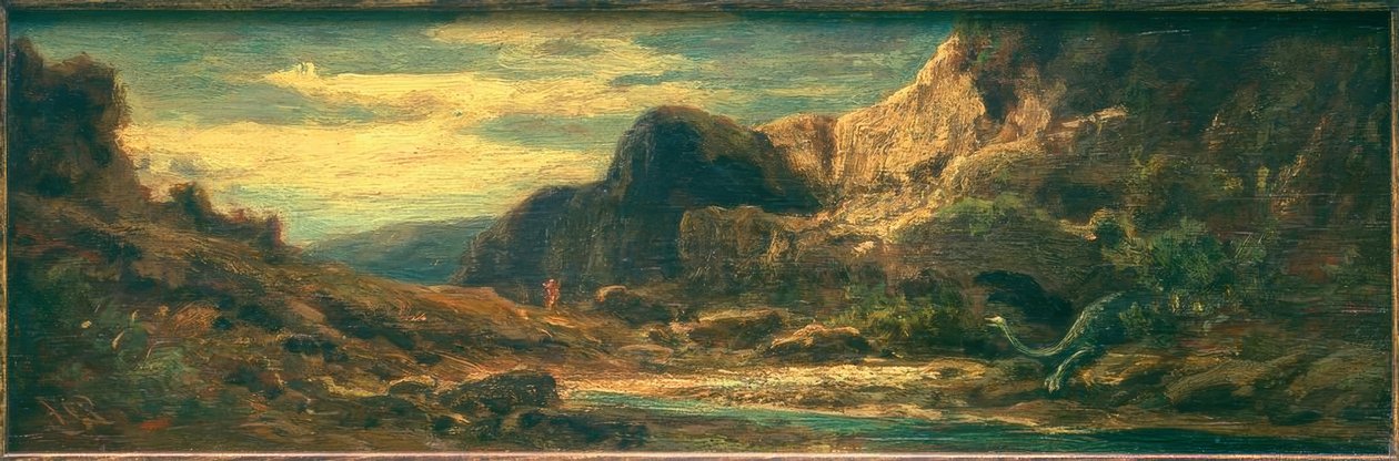 Felsenlandschaft mit Drachen von Carl Spitzweg
