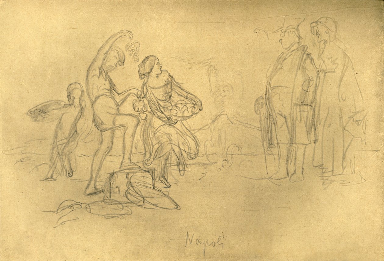 Fremde in Italien, Mitte-Ende 19. Jahrhundert, ca. 1924 von Carl Spitzweg