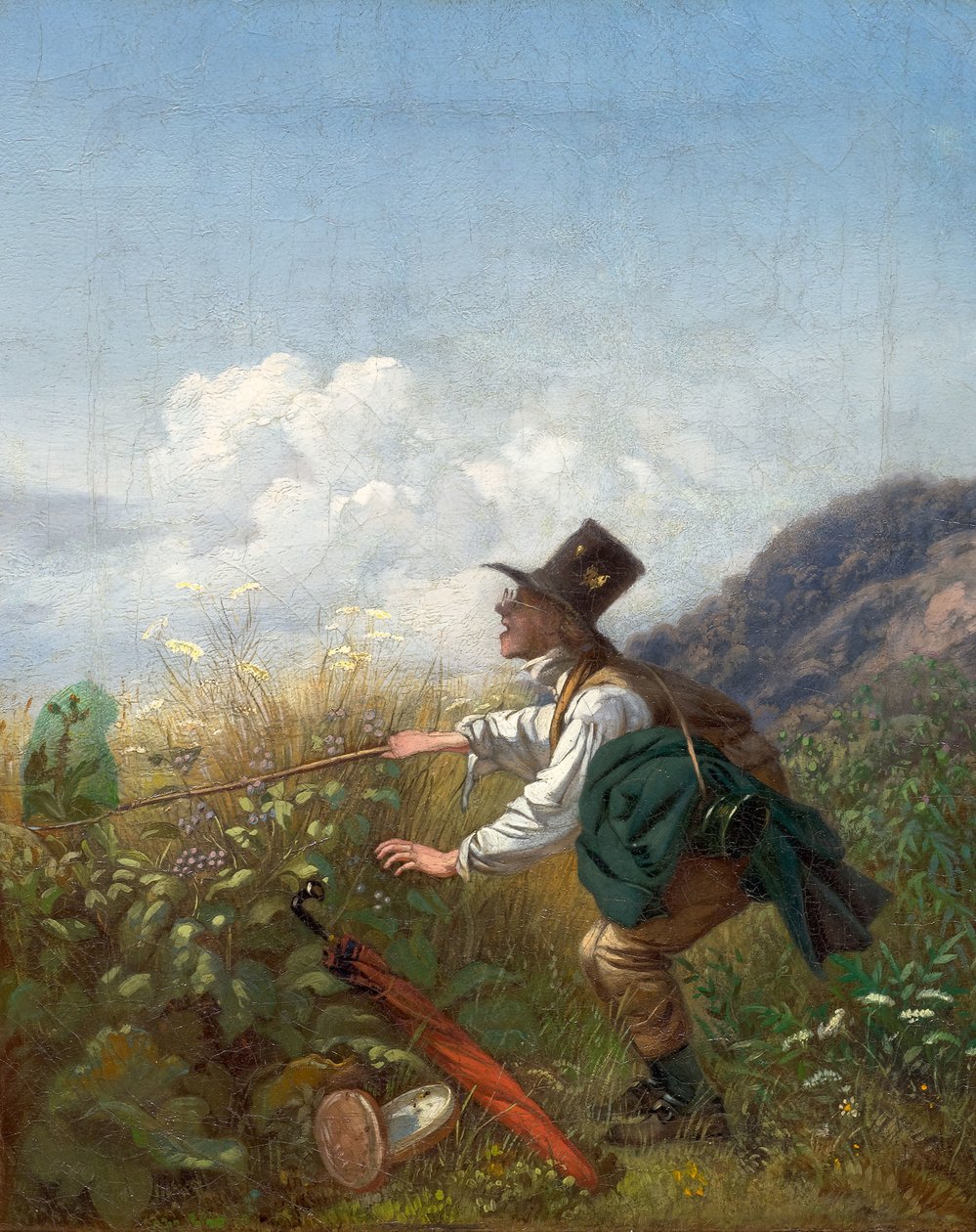 Der Schmetterlingsfänger Botaniker, um 1837 von Carl Spitzweg