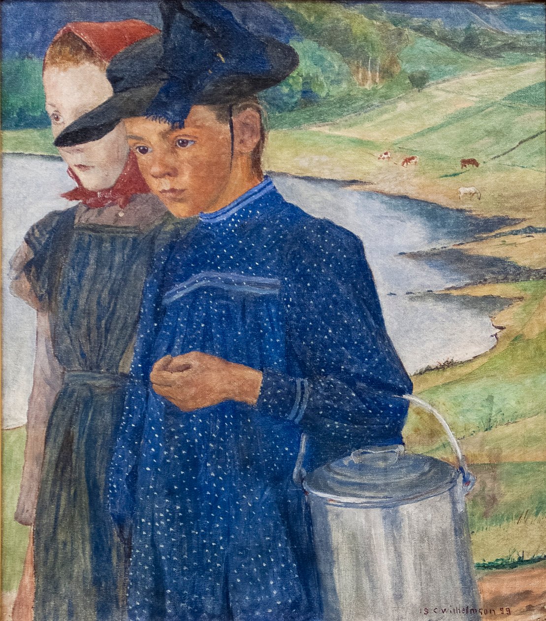 Zwei Mädchen auf der Straße von Carl Wilhelm Wilhelmson
