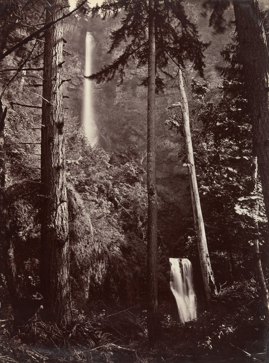 Multnomah Falls, Oregon, 1867, später gedruckt von Carleton Emmons Watkins