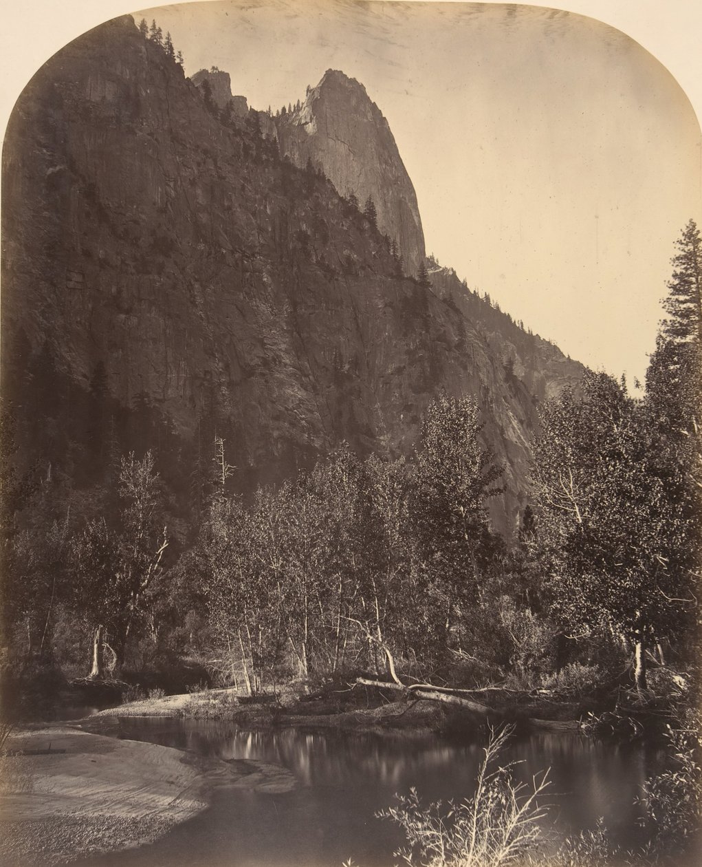 Flussansicht, Sentinel, 3270 Fuß, 1861 von Carleton Emmons Watkins