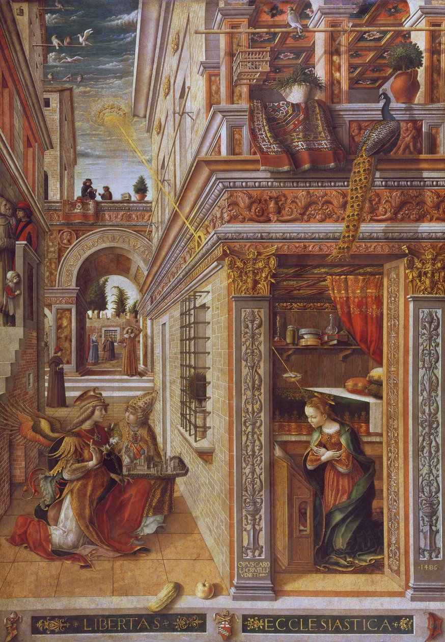 Die Verkündigung mit St. Emidius, 1486 von Carlo Crivelli