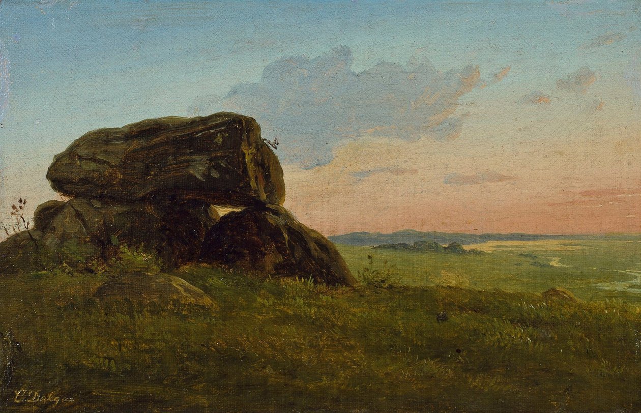 Abendlandschaft mit einem Dolmen. Studie. von Carlo Dalgas