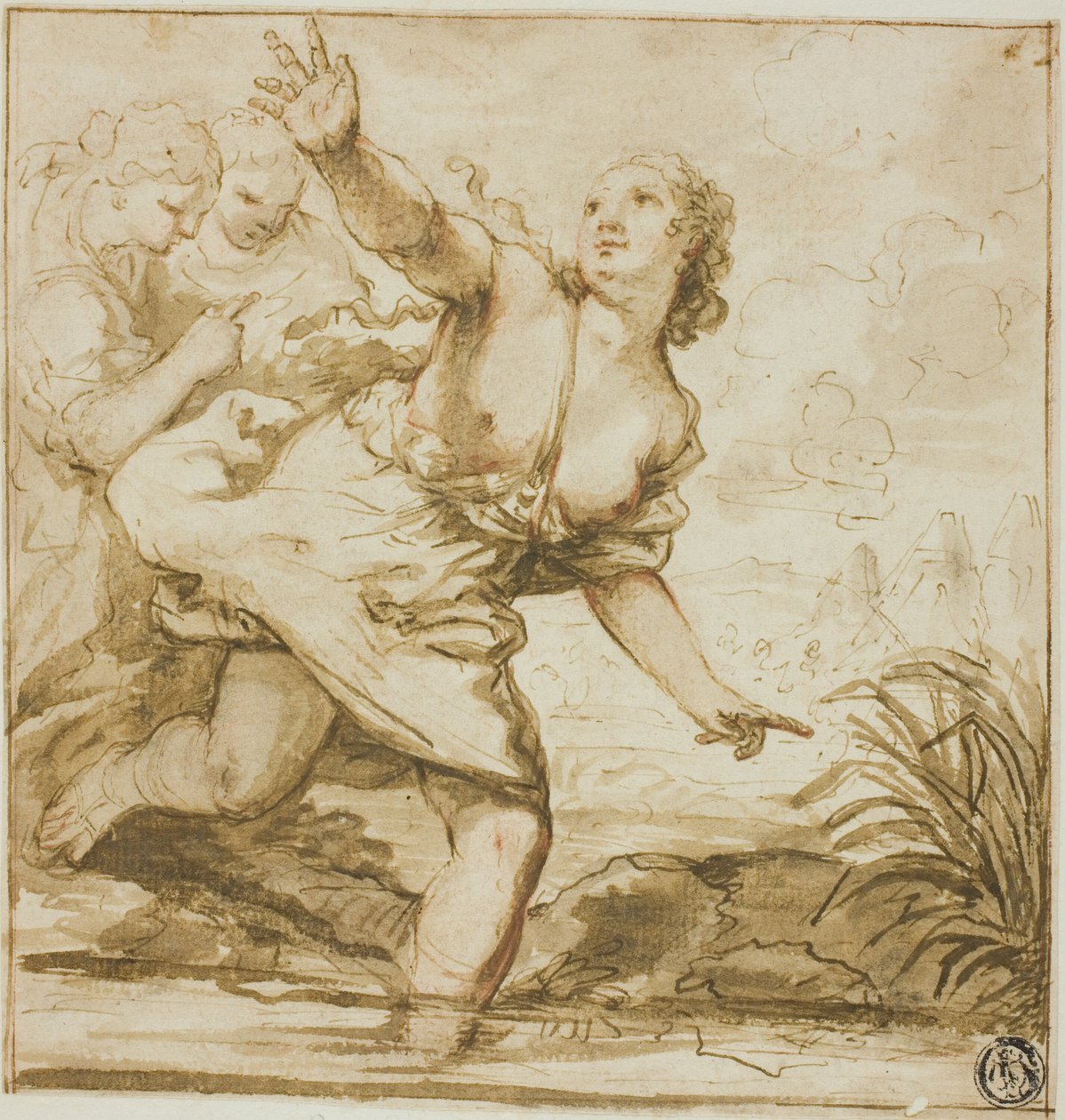 Frau im Flug von Carlo Cignani