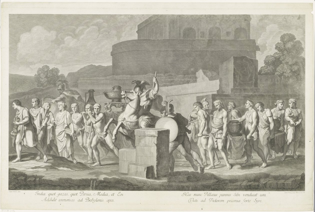 Prozession von Männern mit Kriegsbeute von Carlo Faucci