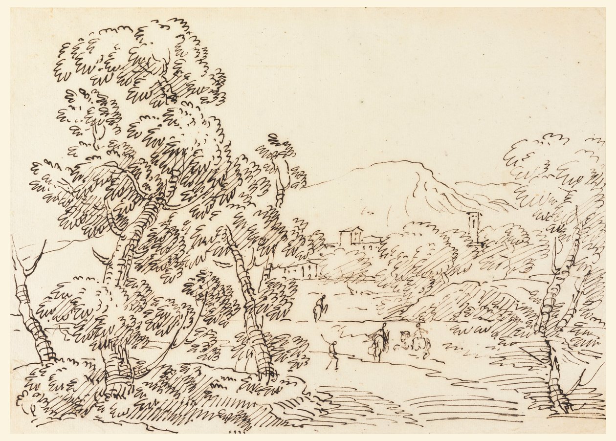 Zeichnung, Waldlandschaft, 1750–1770 von Carlo Marchionni