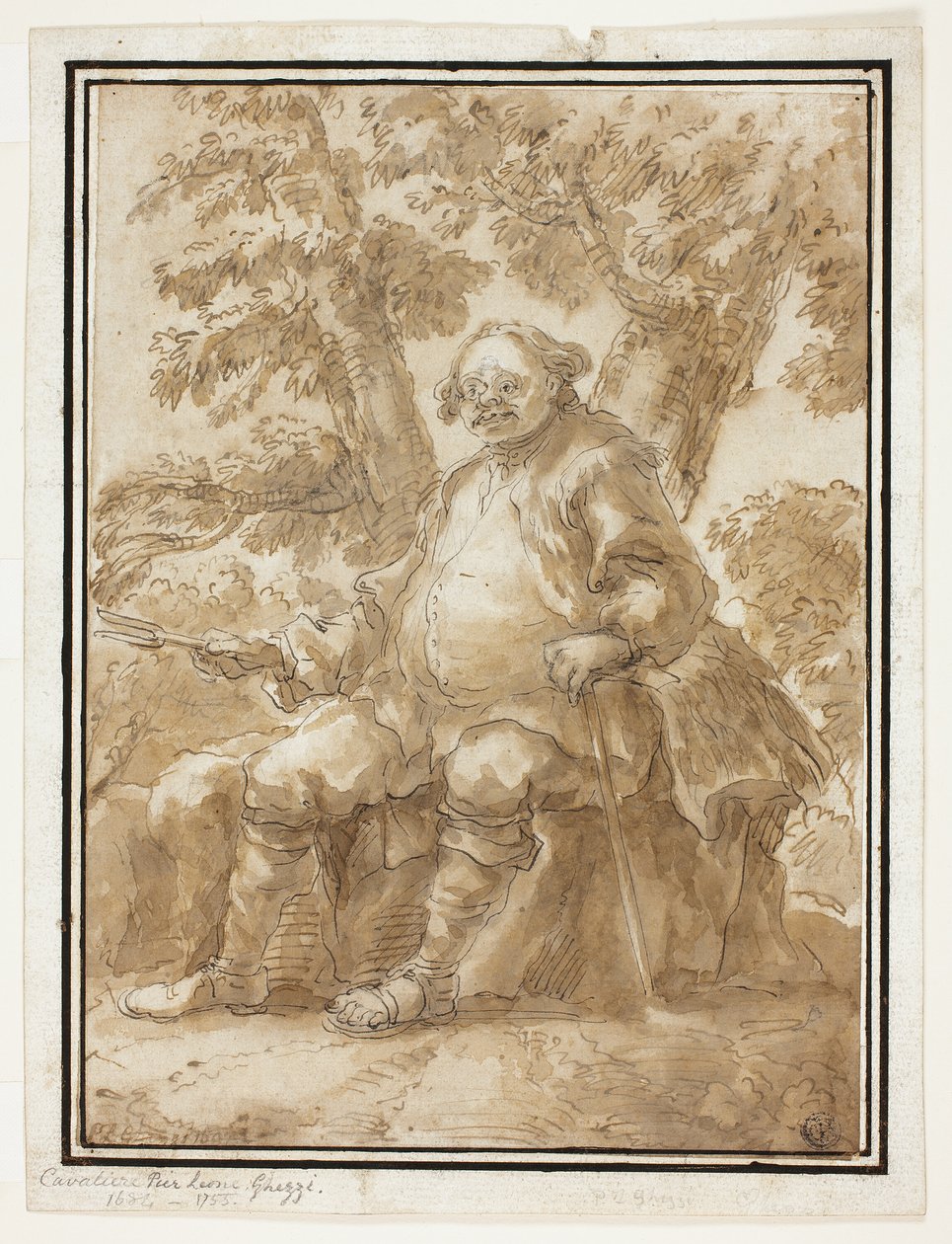 Mann sitzt vor Bäumen von Carlo Marchionni
