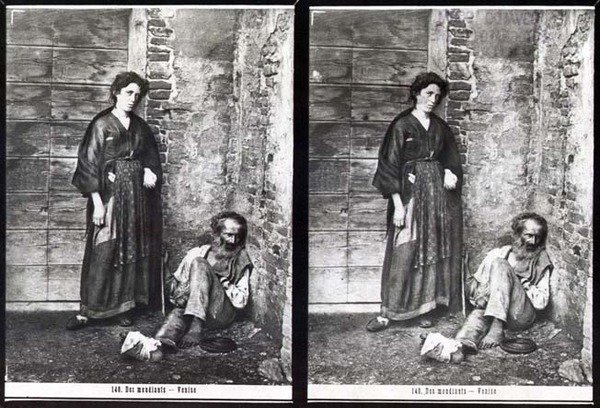 Zwei Bettler, Venedig von Carlo Naya