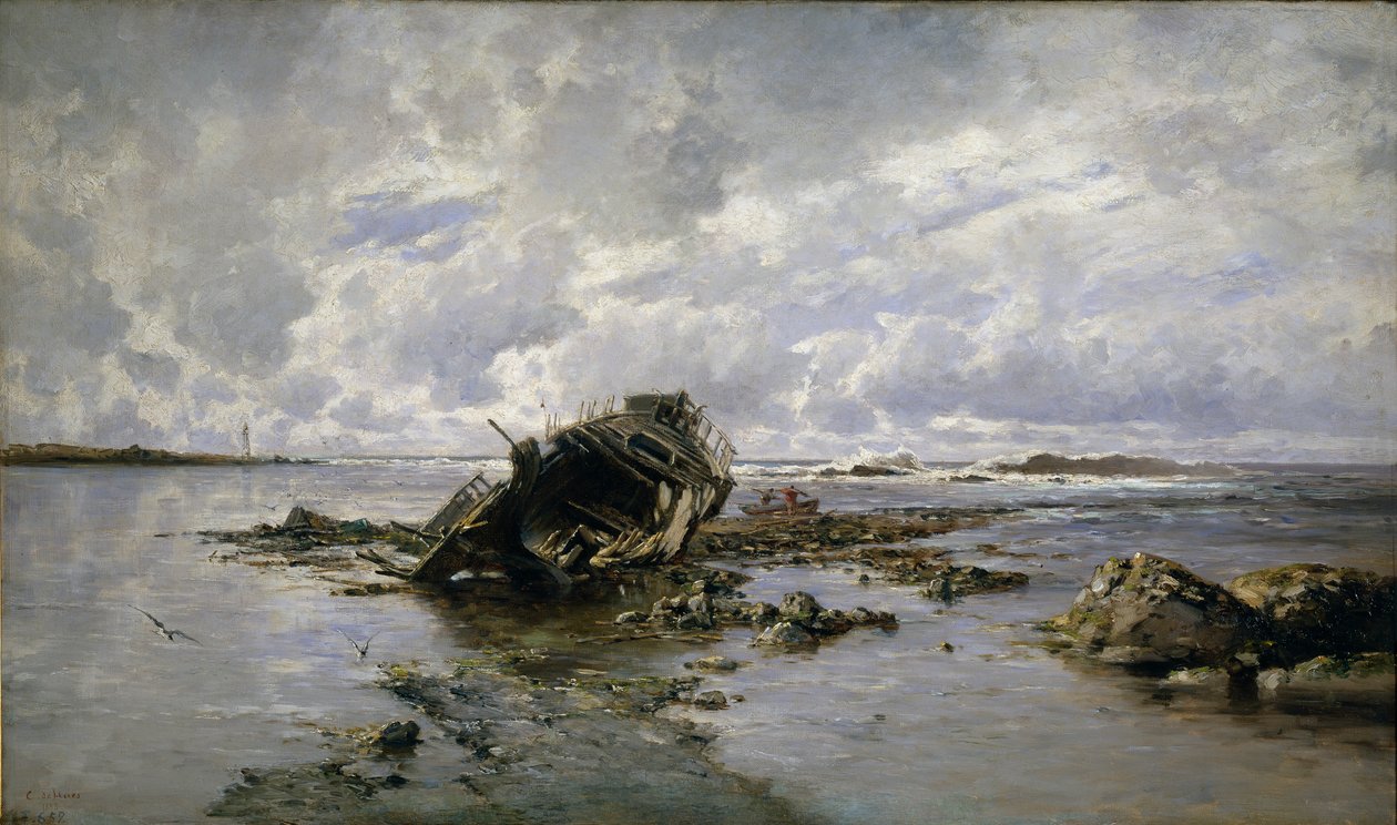 Ein gestrandetes Schiff von Carlos de Haes