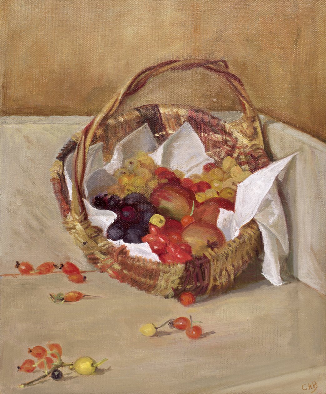 Korb mit Früchten von Caroline Hervey Bathurst