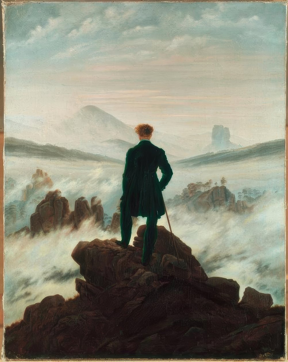 Der Wanderer über dem Nebelmeer von Caspar David Friedrich
