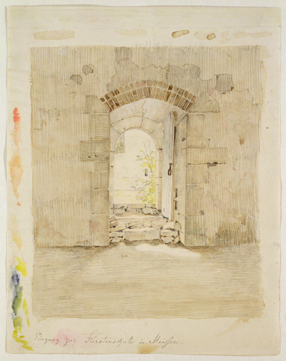 Eingangstor zur Königlichen Schule in Meißen von Caspar David Friedrich