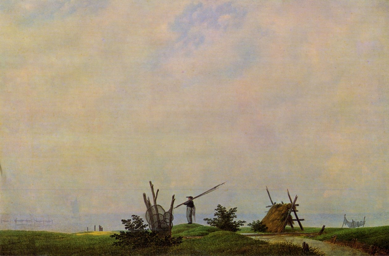 Meeresstrand mit Fischer von Caspar David Friedrich