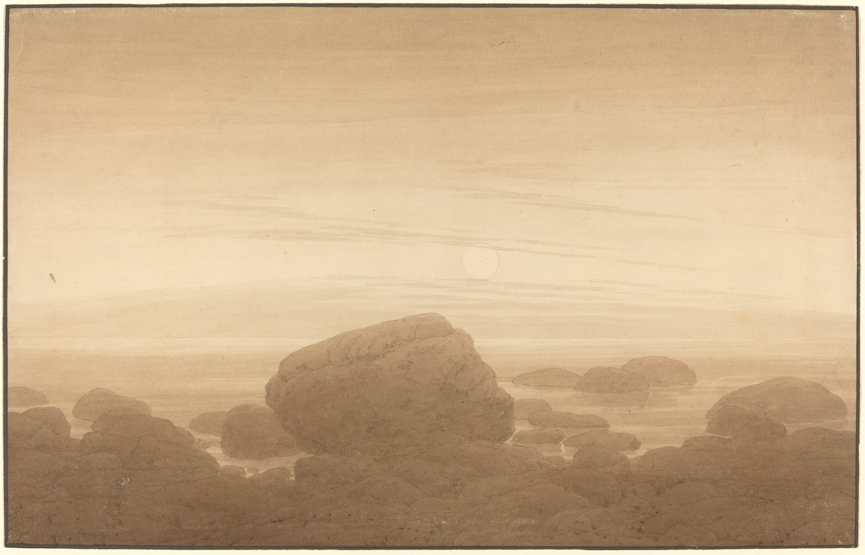 Mondaufgang an einer leeren Küste von Caspar David Friedrich