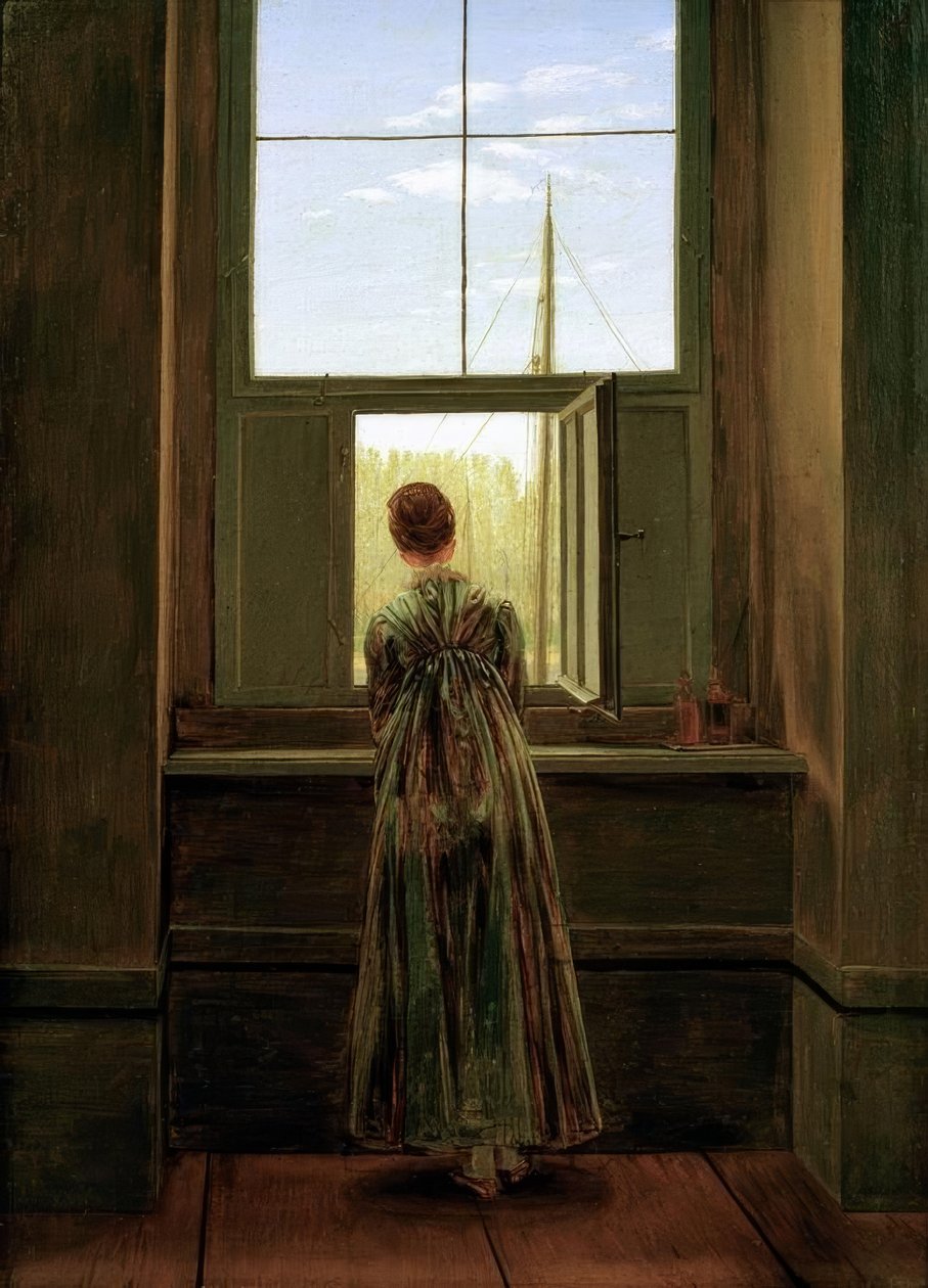 Frau am Fenster von Caspar David Friedrich