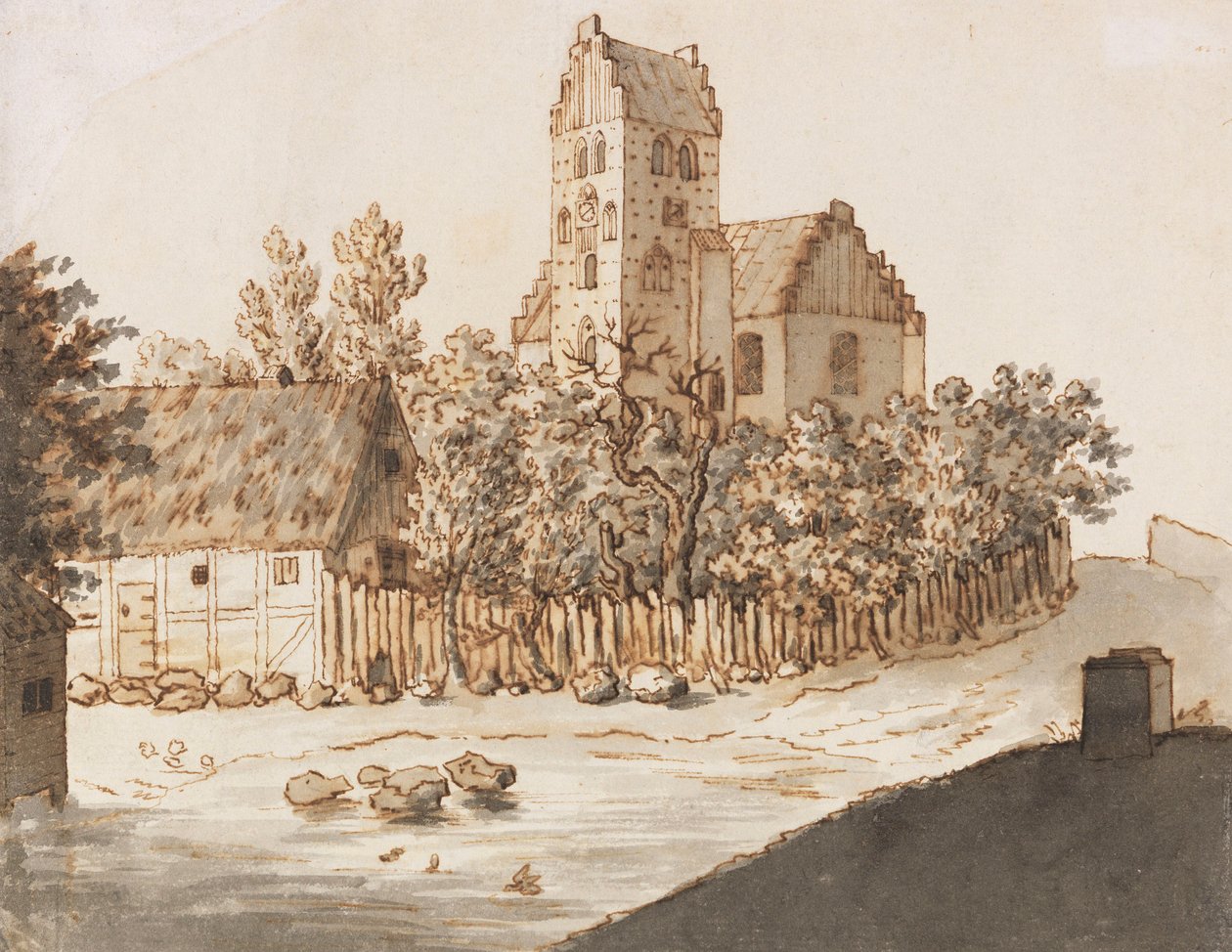Kirche von Lyngby von Caspar David Friedrich