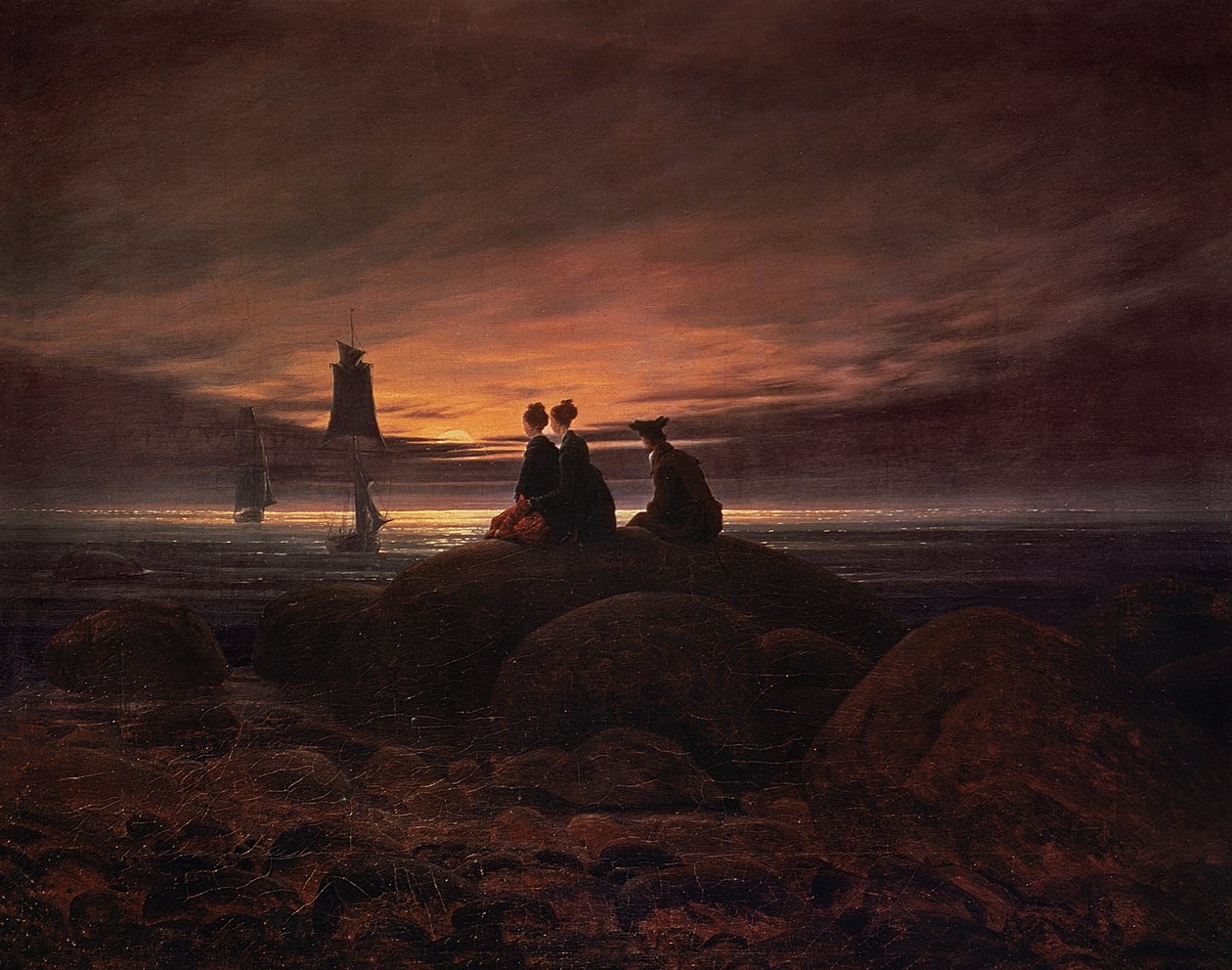 Mondaufgang über dem Meer von Caspar David Friedrich