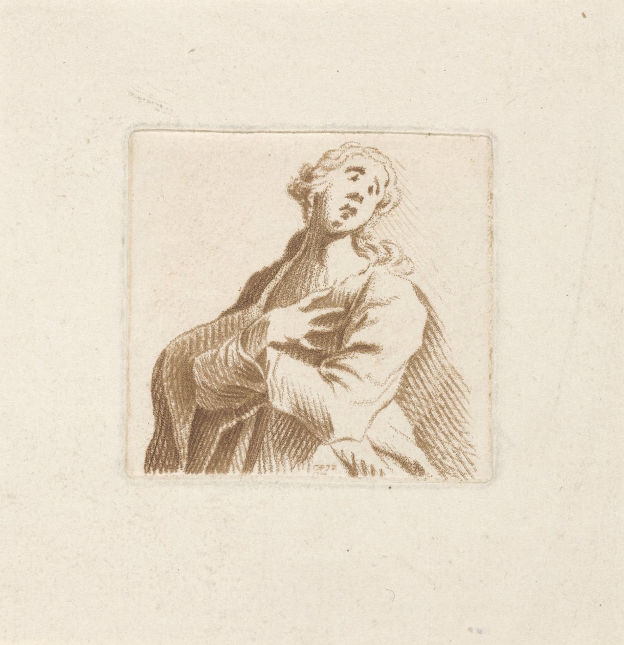 Büste einer Frau in Verzweiflung von Caspar Jacobsz. Philips