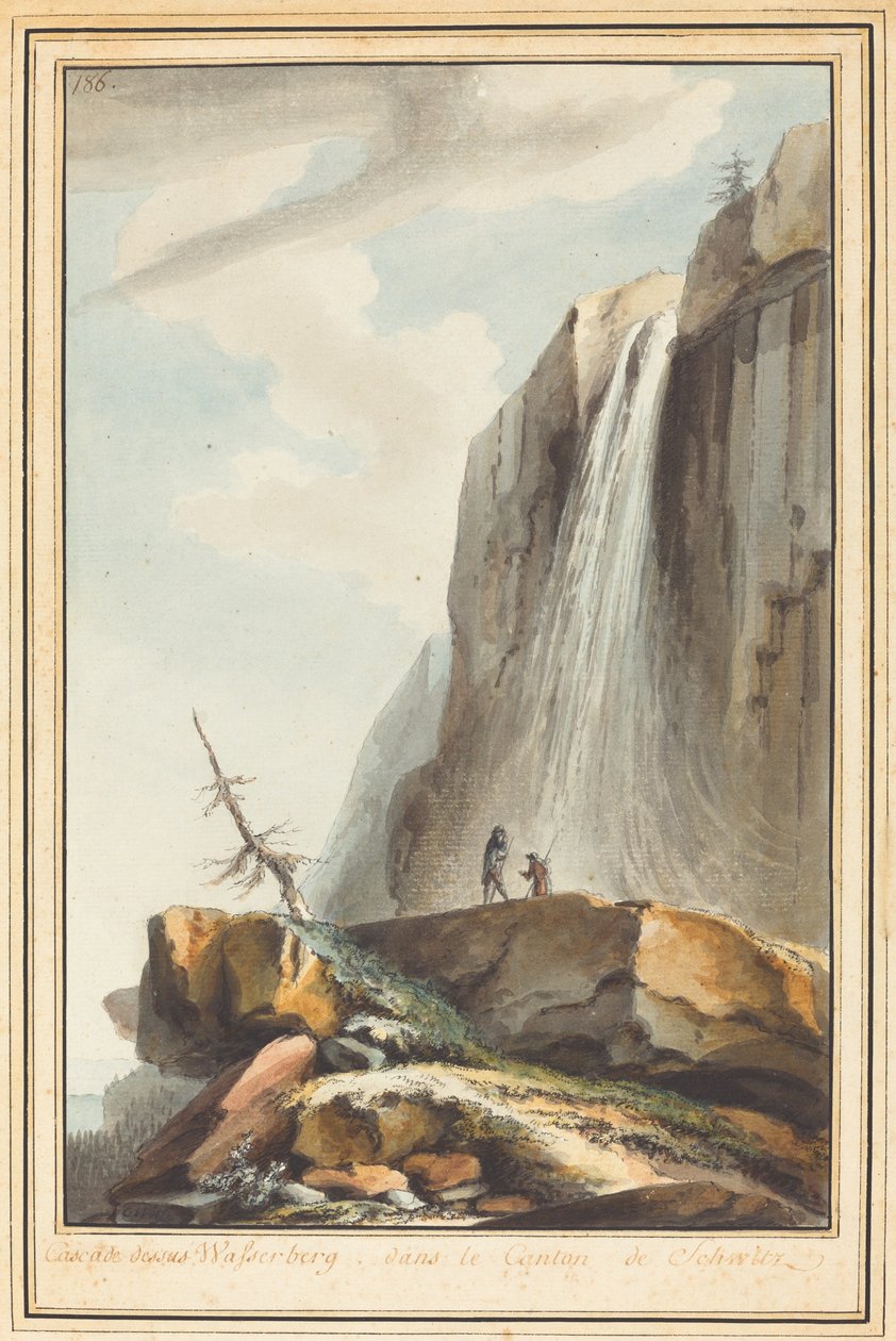 Wasserfall über Wasserberg von Caspar Wolf