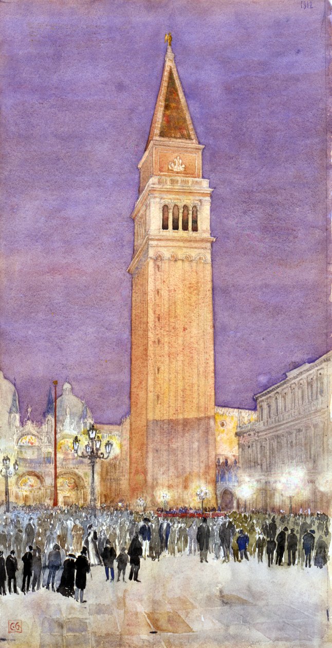 Glockenturm, Markusplatz, Venedig, 1912 von Cass Gilbert