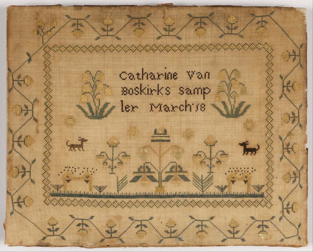 Stickmustertuch von Catherine Van Boskirk