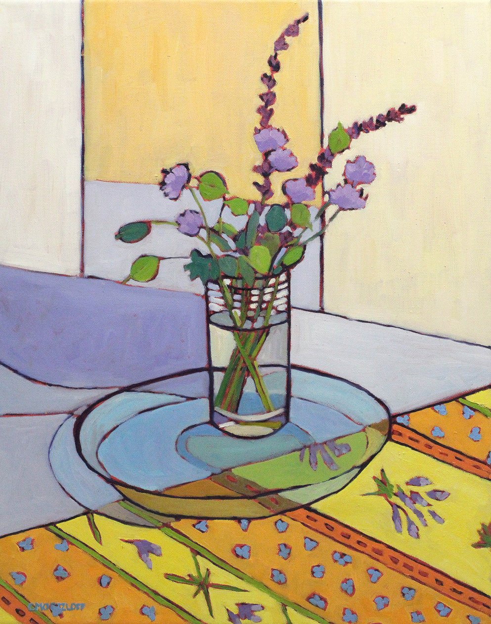 Wildblumen trinken, 2023 (Öl) von Catherine J Martzloff