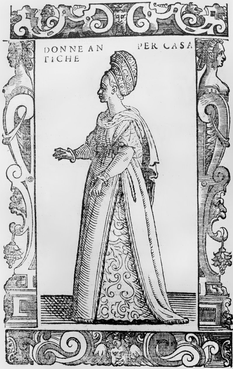 Dame des Hauses, 1590 von Cesare Vecellio