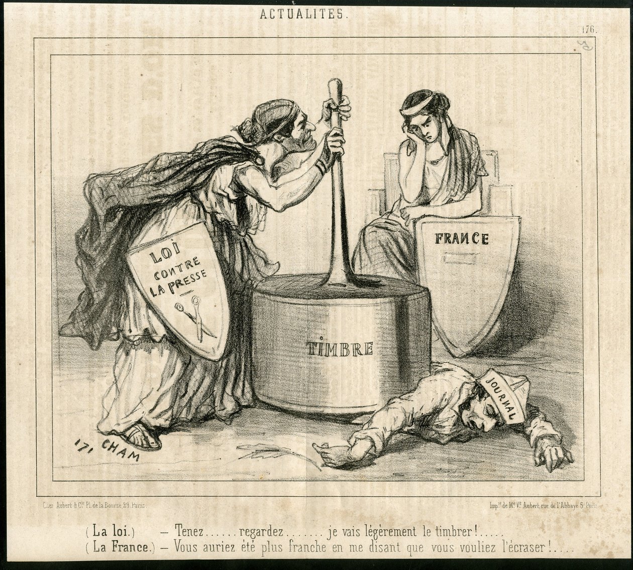 Illustration von Cham (1819-1879) in Le Charivari von Amédée de Noé