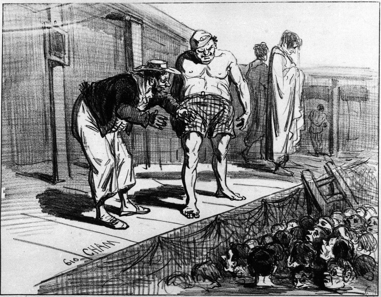 Bäder in Paris; Karikatur von Cham von Amédée de Noé