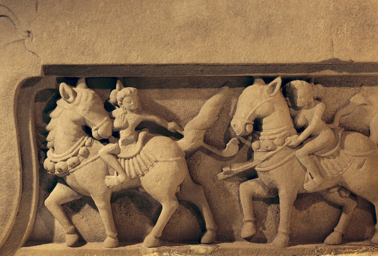 Relief von Polospielern, My Son Stil von Cham School
